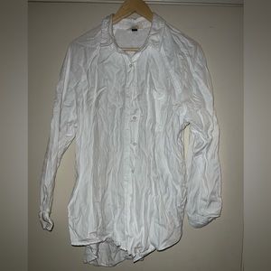 Oversized white button down